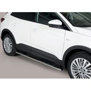 Side Bars | Opel | Grandland X 17- 5d suv. | RVS rvs zilver Oval Grand Pedana