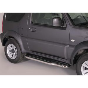 Side Bars | Suzuki | Jimny Metal Top 12- 3d suv. | zwart Side Protection RVS