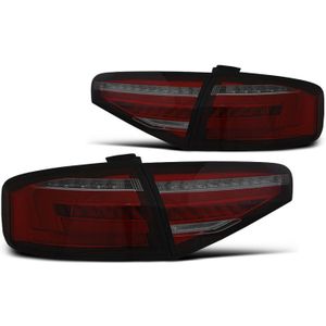 Achterlichten | Audi | A4 11-15 4d sed. | B8 | OEM Halogeen | FULL LED | LED BAR | Dynamic Turn Signal | rood en smoke