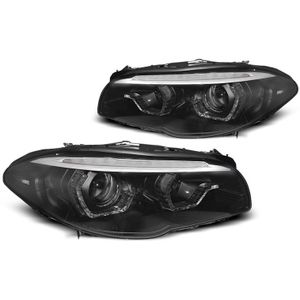 Koplampen | BMW | 5-serie 10-13 4d sed. F10 / 5-serie Touring 10-13 5d sta. F11 | XENON | 3D LED Angel Eyes | Real DRL | Dynamic Turn Signal | zwart