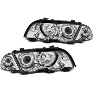 Koplampen | BMW | 3-serie 98-01 4d sed. E46 / 3-serie touring 99-01 5d sta. E46 | LED Angel Eyes chroom