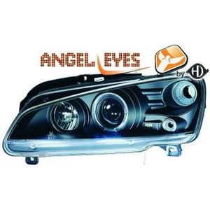 Koplampen Peugeot 106 96-03 | Angel Eyes | Zwart