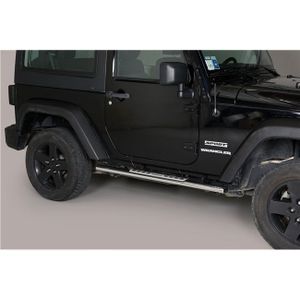 Side Bars | Jeep | Wrangler 11-17 2d suv / Wrangler 19-21 3d suv | RVS Design Side Protection rvs zilver