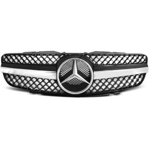 Grill | Mercedes-Benz | SL-klasse 01-06 2d cab. | R230 | CL63-Style | ABS Kunststof zwart en chroom Glanzend
