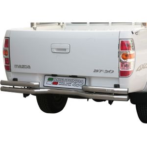 Rear Bar | Mazda | BT50 D.C. 09-12 4d pic. | rvs zilver Double Bended Rear Bar RVS