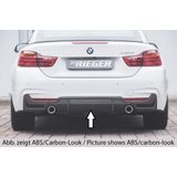 Rieger diffuser | BMW 4-Serie F32 / F33 / F36 (alleen 435i / 440i) 2013- | ABS | duplex uitlaat enkel | incl. gaasinzet | Zwart glanzend