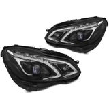 Koplampen | Mercedes-Benz | E-klasse 13-16 4d sed. / E-klasse Estate 13- 5d sta. | LED | REAL DRL | zwart