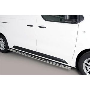 Side Bars | Opel | Vivaro Combi 19- 4d bus / Opel Zafira Life 4d bus | LWB | RVS Design Side Protection rvs zilver