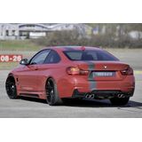 Rieger diffuser | BMW 4-Serie F32 / F33 / F36 (alleen 435i / 440i) 2013- | ABS | duplex uitlaat dubbel | Zwart glanzend