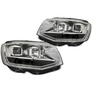 Koplampen | Volkswagen | Multivan 15-19 5d bus. / Transporter Kombi 15-19 4d bus. | T6 | LED | Tube Light | REAL DRL | Dynamic Turn Signal | chroom