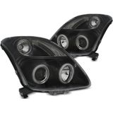 Koplampen | Suzuki | Swift 05-10 3d hat. / Swift 05-10 5d hat. | Angel Eyes zwart