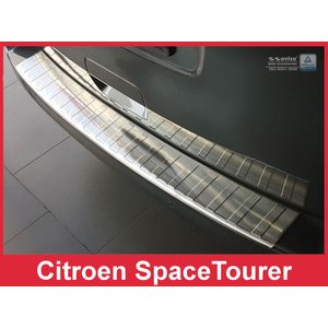 Achterbumperbeschermer | Citroën SpaceTourer / Opel Vivaro & Zafira Life / Peugeot Traveller / Toyota Proace Verso | RVS rvs zilver