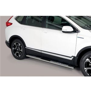 Side Bars | Honda | CR-V 18- 5d suv. | Hybrid | rvs zilver Design Side Protection RVS