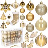 Kerstballen | 77 Stuks | Goud/Wit