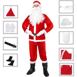 Kerstman Kostuum | Kerstman Pak | Verkleedkleding | 9-Delig | Rood