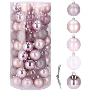 Kerstballen | 100 Stuks | Roze Tinten