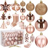 Kerstballen | 77 Stuks | Rosé/Goud