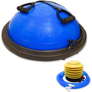 Balansbal - Balance Board - Evenwichtstrainer - Voor Beginners en Professionals - Inclusief Pomp - Blauw - 59 cm
