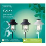 Lumineo | LED Solar Tuinsteker | 65 cm | Warm Wit | Antraciet