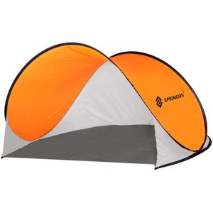 Strandtent | Pop-Up Strandtent | UV Filter | Inclusief Draagtas | 200 x 120 x 110 cm | Wit/Oranje