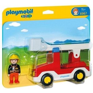 PLAYMOBIL 1.2.3 Brandweerwagen met ladder - 6967