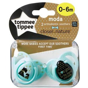 Tommee Tippee Sut 0-6mdr Moda Twin-Pack - Turkoois