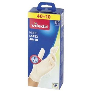 Vileda - Multi Latex - Wegwerphandschoenen - Wit - 50 Stuks