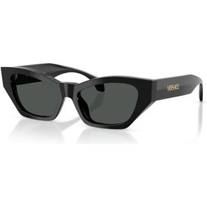 Versace - VE4488U - Zonnebril - Zwart - Acetaat - Grijze Lenzen