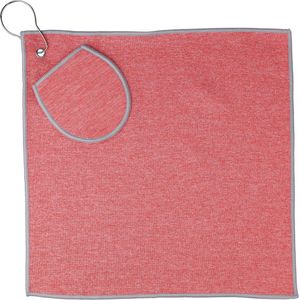 50 st. met jouw logo | rPET Golfhanddoek Idris | rood