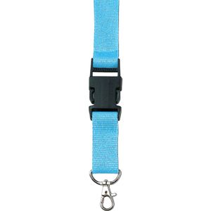 125 st. met jouw logo | Keycord met klemgesp | lichtblauw