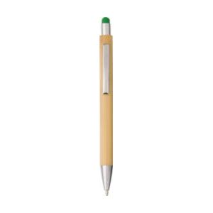 250 st. met jouw logo | Bamboe pen met stylus | lime