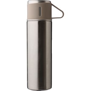 18 st. met jouw logo | Roestvrijstalen Thermosfles Herbert  [420 ml] | zilver
