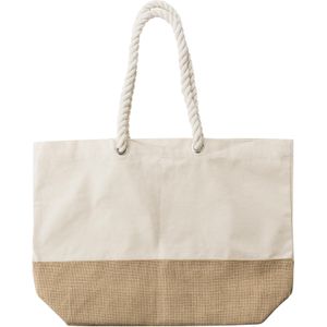 10 st. met jouw logo | Canvas Tas Diego | khaki (écru)