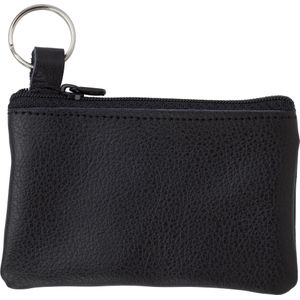 100 st. met jouw logo | Lederen sleutel-etui | zwart