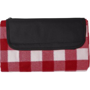 10 st. met jouw logo | rPET Opvouwbare Polar Fleecedeken Vesper [150x120 cm] | rood