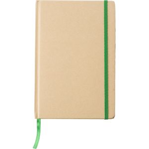 50 st. met jouw logo | Recycled kartonnen notebook [A5] | lime