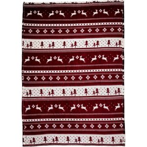 10 st. met jouw logo | Fleecedeken Snowman | bordeaux