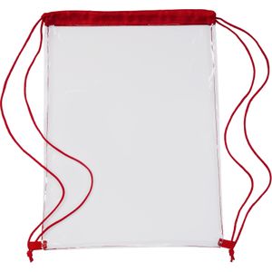 50 st. met jouw logo | Transparante rugzak Junior | rood