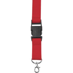 125 st. met jouw logo | Keycord met klemgesp | rood