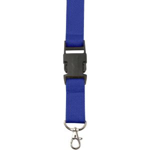 125 st. met jouw logo | Keycord met klemgesp | kobaltblauw