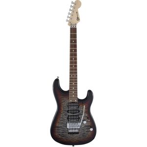 Charvel MJ San Dimas Style 1 HSH FR PF QM PF Midnight Glow elektrische gitaar met hardshell gigbag