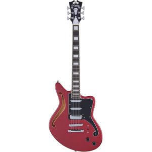 D'Angelico Premier Bedford SH Oxblood semi-akoestische gitaar met gigbag