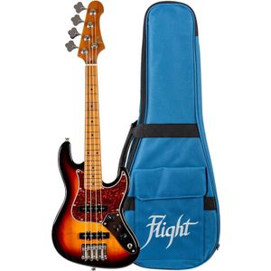Flight Rock Series Mini JB Bass Sunburst compacte elektrische basgitaar met gigbag