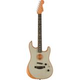Fender American Acoustasonic Stratocaster Transparent Sonic Blue met gigbag