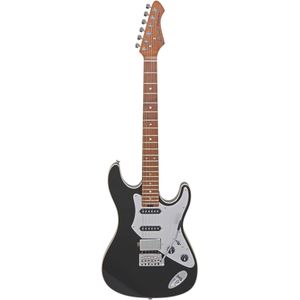 Aria Pro II Hot Rod Collection 714-GTR Black elektrische gitaar met aluminium slagplaat