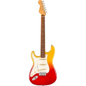 Fender Player Plus Stratocaster LH Tequila Sunrise PF linkshandige elektrische gitaar met deluxe gigbag