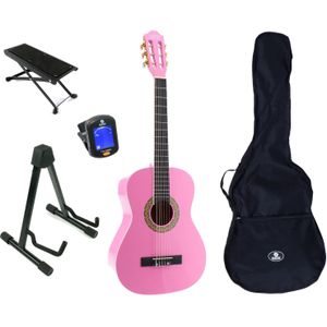 LaPaz 002 PI klassieke gitaar 3/4-formaat roze + accessoires