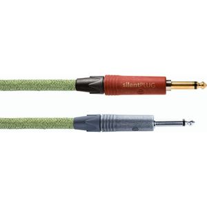 Cordial Ecohemp 6PP Silent instrumentkabel groen mono jack Neutrik recht Silent 6 m