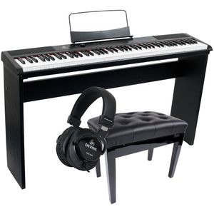Fazley FSP-200-BK digitale piano zwart + onderstel + pianobank + hoofdtelefoon