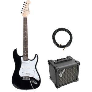 Fazley FST118 Black elektrische gitaar + versterker + kabel